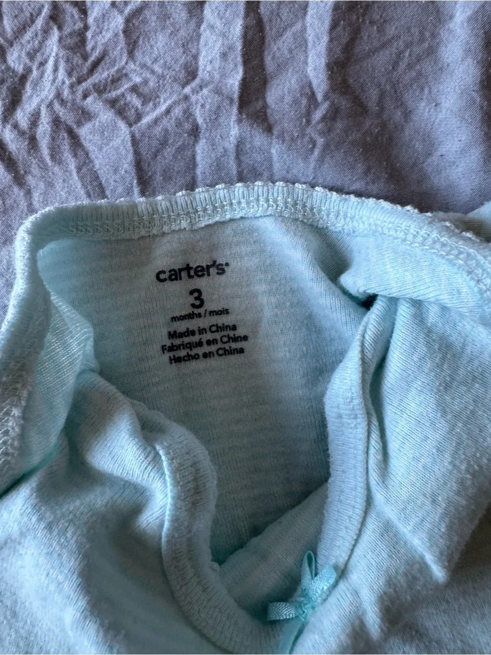 Carter's Light Aqua Short-Sleeve Baby One-Piece Bodysuit